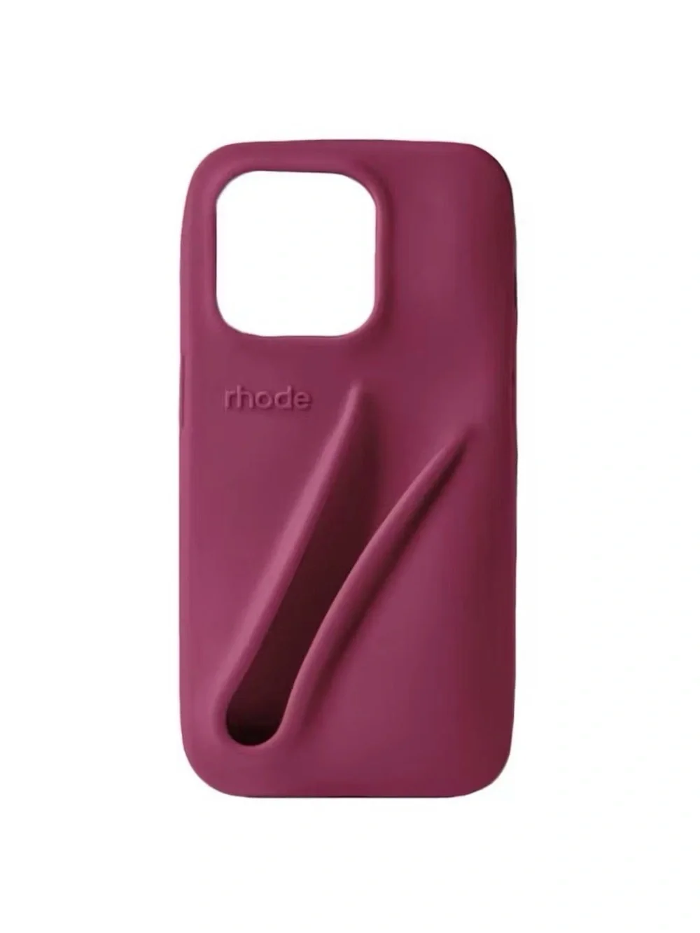 LNIB rhode iPhone 13 Pro Raspberry Jelly Peptide Lip Holder Silky Silicone Case